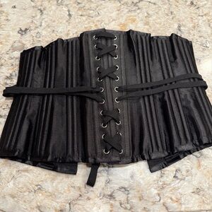 Black Lace-Up Corset Waist Trainer Size Medium